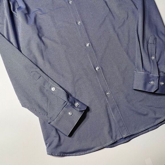 Mizzen + Main Mens XXL Trim Fit Long Sleeve Button Up Performance Shirt Gingham - Picture 3 of 10